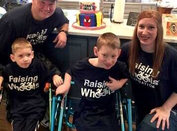 family with a spider man cake